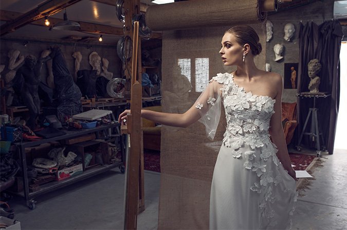 שמלת א סימטרית פרחים